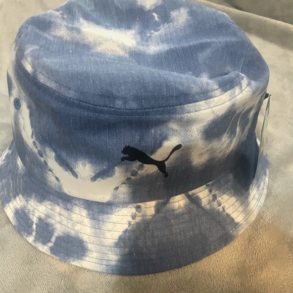 Tie Dye Denim Puma Bucket Hat - Picture 2 of 3